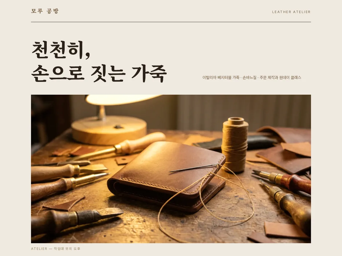 모루 공방 데모 웹사이트 화면
